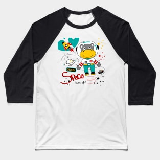 hippo outer space cartoon Baseball T-Shirt